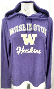 NEW Washington Huskies Purple Colosseum LS Hooded Pullover Shirt Women's M - Picture 1 of 9