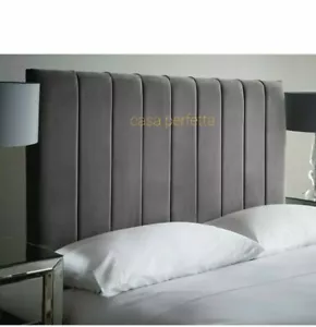 Headboard Plush Velvet Portland 9 Panel floorstanding - All Sizes & Colours - Picture 1 of 6