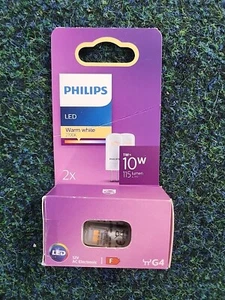New Philips LED Premium Light Capsule 2 Pack G4 10W, Warm White 115 Lumen. - Picture 1 of 3