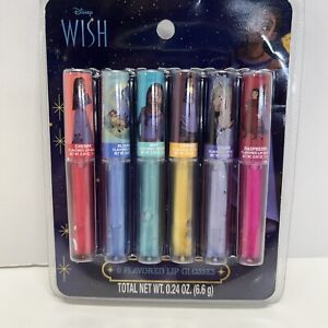Disney Wish 6 Pack Flavored Lip Gloss Set Kids Pack Gift Set