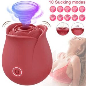 Rose Sucking Vibrator Clit Sucker Dildo Women G-Spot Massager Sex Toy for Women - Picture 1 of 44