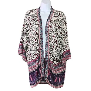 Womens Oversized Kimono Cardigan Size M Cottagecore Boho Floral Paisley Print - Picture 1 of 6