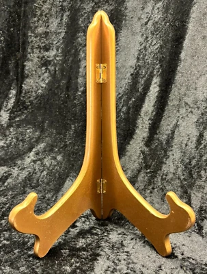 Soporte/comadreja plegable de madera con bisagras doradas de 11" Foto 1 de 4