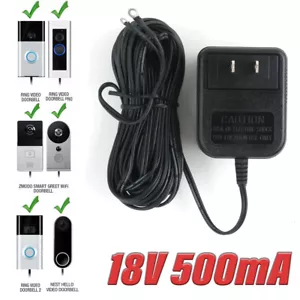 18V Power Supply Transformer Charger Adapter for Video Doorbell Ring 1, 2, 2 PRO - Picture 1 of 13