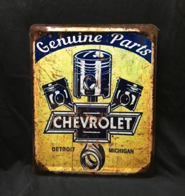 Genuine parts Chevrolet service tin sign vintage sign retro style personalized - Image 1 of 4