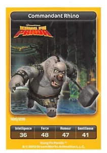Carte Carrefour Dreamworks - kung fu panda - Commandant Rhino N°105 - Imagen 1 de 1