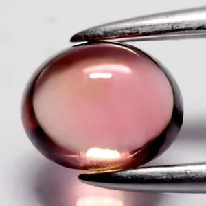 💎 0.44ct Oval Cabochon Natural Purplish Pink Tourmaline - Unheated Congo Gem - Picture 1 of 4