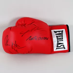 Sugar Ray Leonard Signed Boxing Glove w/ Roberto Duran & Thomas Hearns - COA JSA - Picture 1 of 6