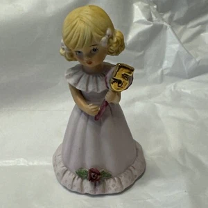 Aufwachsen Geburtstag Mädchen blond Alter 5 1981 Enesco Porzellan Figur - Bild 1 von 9