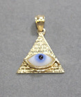 "All Seeing Eye" Egyptian Pyramid ~ 14K Yellow Gold Pendant / Charm ~ 2.3 Grams