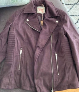 Rivers Lined suede look jacket Size 12 NEW Grape/plum - Picture 1 of 5