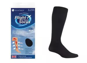 1 Pair 80 Denier Compression DVT Flight / Travel Socks Sockshop - 4 Sizes - Picture 1 of 11