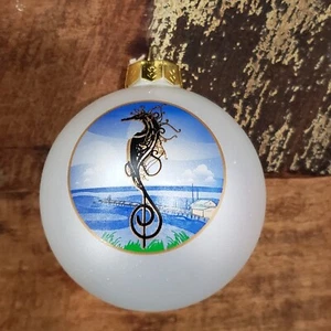 Fairhope Alabama Seepferdchen am Pier Glas Puff 2016 Weihnachtsschmuck NEUWERTIG - Bild 1 von 3