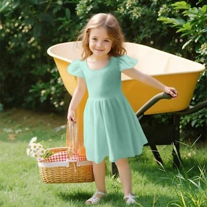 Girls Toddler SleeveDress Dresses Casual Party School Dresses Clothes For Girls - Picture 1 of 42