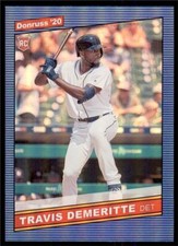 2020 Donruss Retro 1986 Variations Holo Blue #250 Travis Demeritte