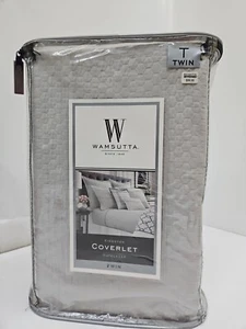 Wamsutta Coverlet Kingston Matelasse Twin Gray 68 X90 - Picture 1 of 6