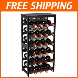 Freestanding Bamboo Wine Storage Rack for 24 Bottles - 6 Tier Shelf Design - Picture 1 of 9