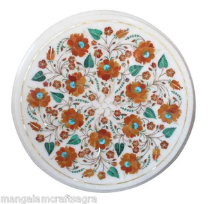 Mesa de 12" Pietra dura esquina de mármol incrustación hecha a mano trabajo arte hogar y jardín - Imagen 1 de 1