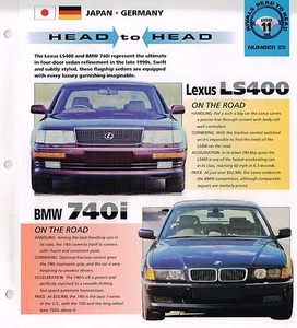 Lexus LS 400 vs. BMW 740i Road Test Brochure - Picture 1 of 6