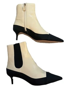 Alexandre Birman Kiera 50 Black And white Leather Boot Heel Black EU 40.5 - Picture 1 of 6