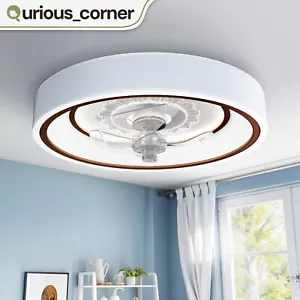 18.5" LED Light Low Profile Ceiling Fan Reversible for Winter Remote App Control - Picture 1 of 11