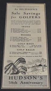1939 Print Ad Michigan Detroit Hudson's 58th Anniversary Golfers Sale Irons Wood - Picture 1 of 1