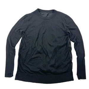 Lululemon Still At Ease Pullover Black Sweater Cashmere Approx Size 4 Open Back - Picture 1 of 6