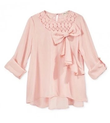 Blusa Monteau Niñas Rosa Rubor Con Lazo Frontal N Crochet Cuello Línea Talla 14 Usada en Excelente Condición Foto 1 de 4