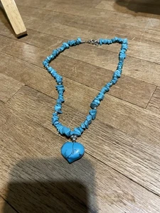 Turquoise & Heart Necklace - Picture 1 of 1
