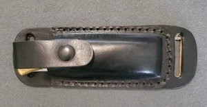 Cross Draw.  Fits Buck 110 . Leather. Fold Over. Side carry, either way.  - Picture 1 of 4