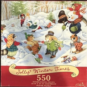 Vintage 1994 Gibson’s 550 piece puzzle WINTER JOLLY WINTER TIMES. UNVERIFIED. - Picture 1 of 2