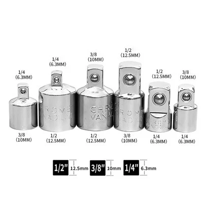 Reducer Socket Adapter Kit 1/2" Ratchet 1/2" 1/4" Sockeladapter 1/4" - Image 1 of 4