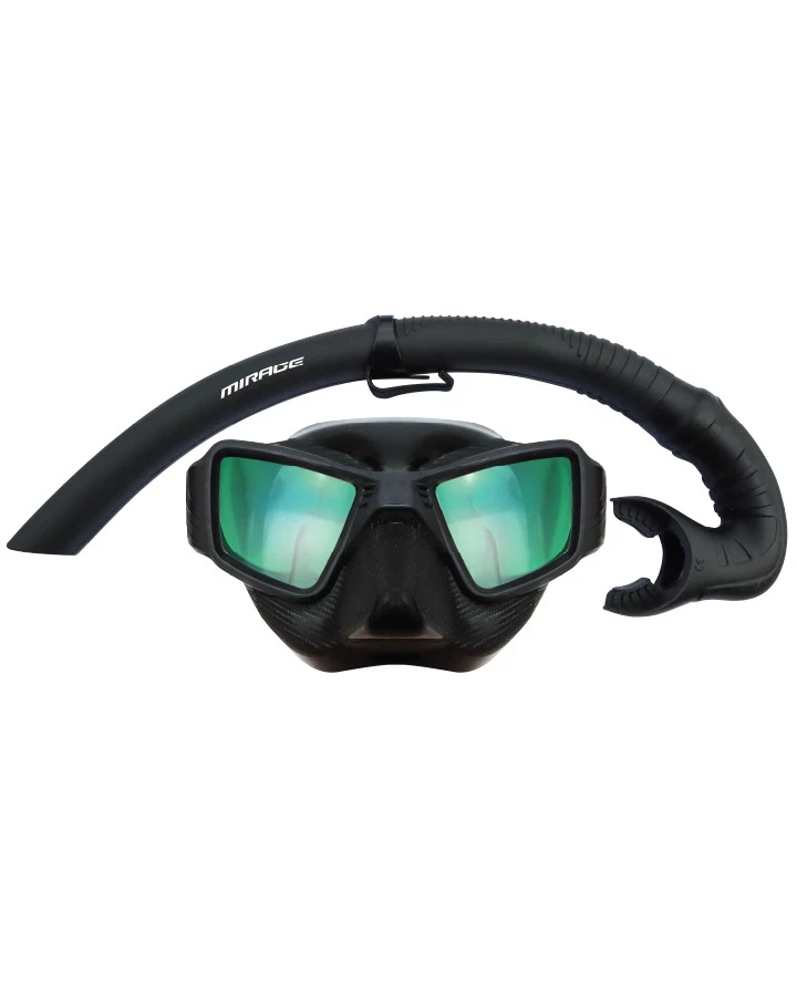 MIRAGE Assassin Silicone Snorkel Mask Set Adult Scuba Diving Swim Black - image 1 of 1