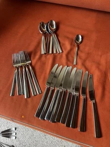 28 Pcs J.A. Henckels International Silvano Mixed Stainless Steel Flatware Set - Picture 1 of 13