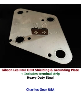 Gibson Les Paul OEM Shielding & Grounding Control Plate mit Terminal - Bild 1 von 3