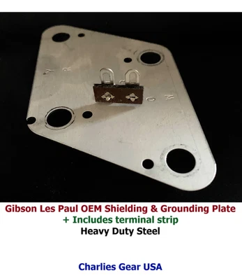 Gibson Les Paul OEM Shielding & Grounding Control Plate w/ terminal - Image 1 of 3