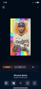 Mookie Betts Topps Bunt Digital Mini Rainbow Iconic Card /100 - Picture 1 of 2