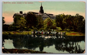 Postal Boston Mass Scene in the Fenway - Imagen 1 de 3