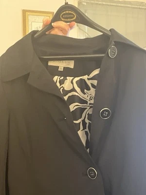 Anne Klein Trench Coat Rain Coat Black Medium Toggle Closures - Image 1 of 3