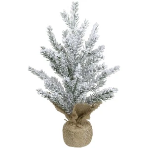 Northlight 12 Zoll unbeleuchteter künstlicher beflockter Mini Kiefer Weihnachtsbaum Jute Sockel - Bild 1 von 3
