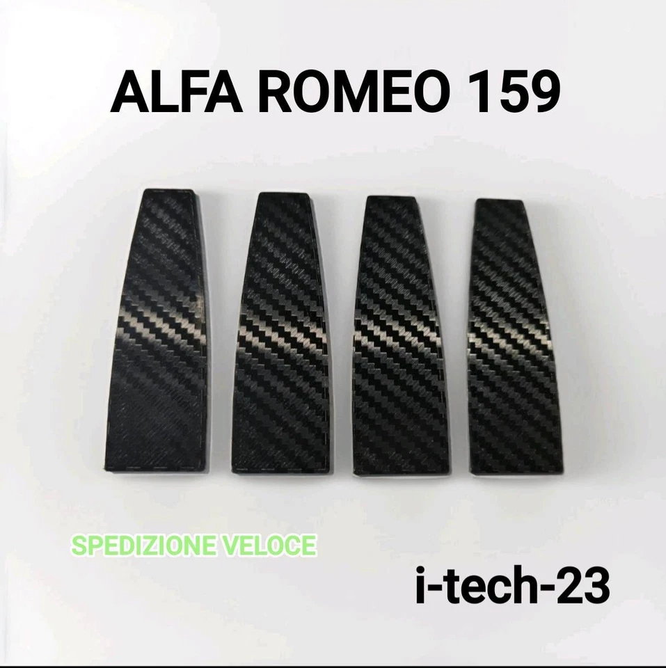 Gommini Inserto Maniglia Alfa Romeo 159 Effetto Carbonio 4PZ.  Codice 71744254 - Immagine 1 di 2
