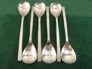 6 Vintage Viners Dessert Spoons Viners Studio Gerald Benney Stainless #10 - Picture 1 of 1