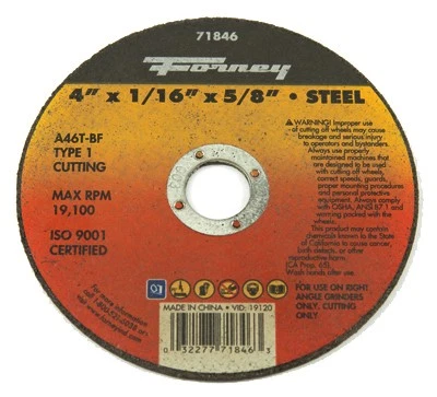 Cutting Wheel, Type 1, 4 x 1/16-In. - 71846 - Imagem 1 de 1