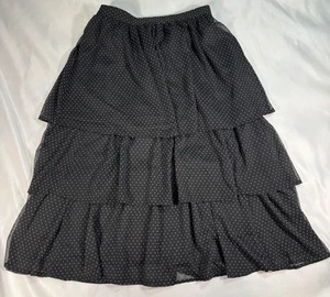 J Crew Women's Black Polka Dot Layered A Line Skirt Size XS - Picture 1 of 7