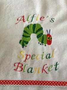 Personalised Baby Toddler Fleece Blanket Very Hungry Caterpillar Gift - Picture 1 of 3
