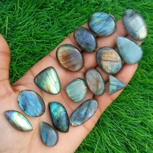 15 Stck. Natur Multi Labradorit Cabochon Lose Edelstein 18-31 mm Großhandel Posten - Bild 1 von 1