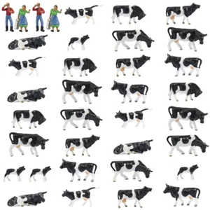 36 piezas Modelos de Trenes Escala HO 1:87 Pastor Pintado Animales de Granja Vacas Blancas Negras - Imagen 1 de 8