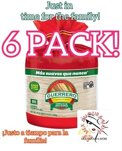 LA BANDERITA WHITE CORN TORTILLAS DE MAIZ BLANCO 6 PACK! 80 EACH GLUTEN FREE ❤️ - Picture 1 of 4