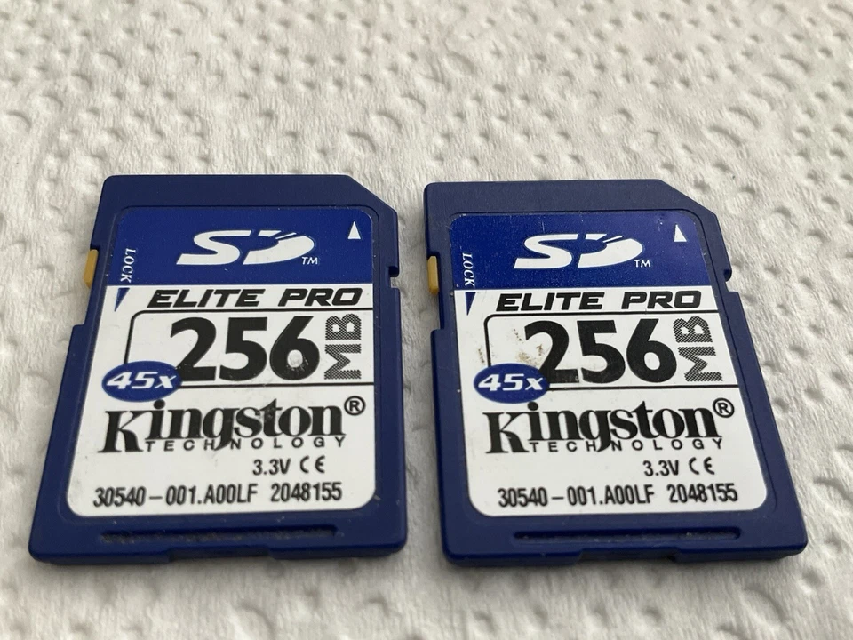 Lot Of 2 Kingston Elite Pro 256MB SD Memory Cards - Tested - Tracked Postage - Image 1 of 2