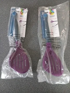 Two Colour Works Silicone Multi Turner In Purple & Grey, Spatula, Chef, Cooking, - Picture 1 of 3